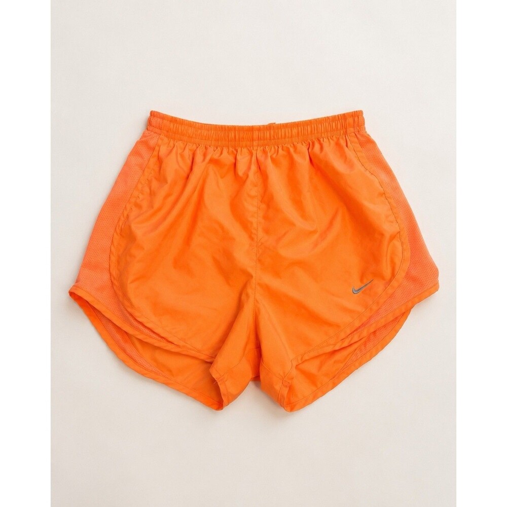 Nike Womens Orange Running Shorts Small Athletic Mesh Lined Tempo